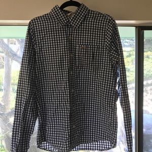 White and blue checkered Hollister shirt large L